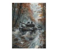 Puzzles pour Adultes52x38cm/1000pcs Tanks Crossing River Puzzle pour Adultes, Jeu Familial Difficile, Idéal en Cadeau pour Toute La Famille 52x38cm/1000pcs