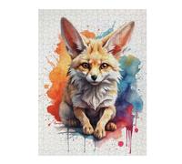 Puzzles pour Adultes52x38cm/1000pcs Watercolor Fennec Fox Puzzles Anti-Stress pour S'amuser en Famille Et Stimuler Le Cerveau