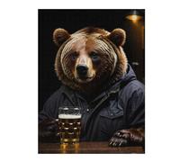 Puzzles pour Adultes52x38cm/1000pcsBear Funny Drinking Puzzles pour Adultes - Jeux Anti-Stress - Idées De Détente À La Maison - Cadeaux d'anniversaire Et De Noël Uniques 52x38cm/1000pcs