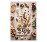 Puzzles pour Adultes75x50cm/1000pcs Autumnal Still Life with Dried Elements Casse-têtes pour Adolescents - Jeu De Réflexion - Défi Difficile - Aidez Votre Cerveau À S'exercer 75x50cm/1000pcs