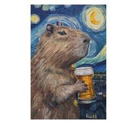 Puzzles pour Adultes75x50cm/1000pcs Capybara Drinking Beer Puzzle pour Adultes - Jeu De Réflexion - Améliore La Mémoire - Stimule Le Cerveau