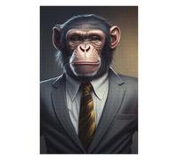 Puzzles pour Adultes75x50cm/1000pcs Chimpanzee in Formal Attire Puzzles Anti-Stress pour S'amuser en Famille Et Stimuler Le Cerveau