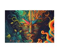 Puzzles pour Adultes75x50cm/1000pcs Colorful Abstract Face Artwork Puzzles pour Adultes Jeux Relaxants Course De Vitesse Manuelle Activités Amusantes À La Maison 75x50cm/1000pcs