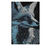 Puzzles pour Adultes75x50cm/1000pcs Fox Portrait in Blue and White Puzzle pour Adultes Jeux Relaxants Décoration Parfaite pour Un Anniversaire, Noël 75x50cm/1000pcs