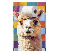 Puzzles pour Adultes75x50cm/1000pcs Llama with Toilet Paper Hat Puzzles Anti-Stress pour S'amuser en Famille Et Stimuler Le Cerveau