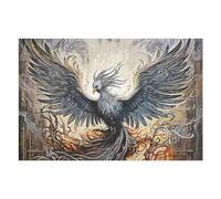 Puzzles pour Adultes75x50cm/1000pcs Painting Black Phoenix Puzzles pour Adultes - Jeu De Réflexion - Assemblage De Motifs - Cadeaux De Noël Et d'anniversaire 75x50cm/1000pcs