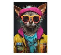 Puzzles pour Adultes75x50cm/1000pcs Quirky Dressed Chihuahua Puzzle pour Adultes, Jeu Familial Difficile, Idéal en Cadeau pour Toute La Famille 75x50cm/1000pcs