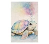 Puzzles pour Adultes75x50cm/1000pcs Sweet Turtle in Pastel Puzzles Anti-Stress pour S'amuser en Famille Et Stimuler Le Cerveau