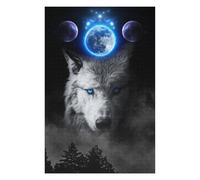Puzzles pour Adultes75x50cm/1000pcs Wolf Moon Mystic Casse-têtes pour Adultes, Jeux De Réflexion, Courses De Vitesse, Cadeaux d'anniversaire Originaux 75x50cm/1000pcs
