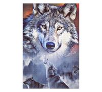 Puzzles pour Adultes75x50cm/1000pcs Wolf Pack Majesty Puzzles pour Adultes Jeux Relaxants Anti-Stress Stimule Le Cerveau 75x50cm/1000pcs
