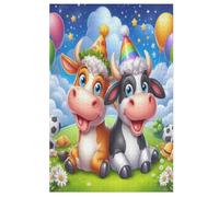 Puzzles pour Animal Vache Puzzles pour AdultesPuzzles en Bois De 1000 Pièces pour Adultes Cadeaux Jeu Stimulant (78×53cm)