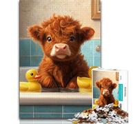 Puzzles pour bébés Vaches des Highlands pour Adolescents, 1 000 pièces, Jouets éducatifs et éducatifs, Jeux familiaux, Cadeaux d'anniversaire et Cadeaux Uniques, 50x75cm