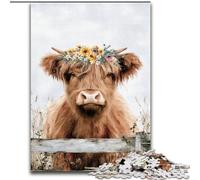 Puzzles pour bébés Vaches des Highlands pour Adolescents, 1000 pièces, Anti-Stress, pour Passer des Vacances à la Maison, pour Une Interaction Parent-Enfant (26x38cm)