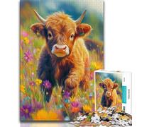 Puzzles pour bébés Vaches des Highlands pour Adultes et Adolescents, 1000 pièces, pour stimuler Le Cerveau, Jouets addictifs pour cultiver la Patience et l'interaction Parent-Enfant (75x50cm)