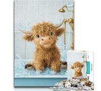 Puzzles pour bébés Vaches des Highlands pour Adultes et Adolescents, 1000 pièces, pour stimuler Le Cerveau, Jouets addictifs pour cultiver la Patience et l'interaction Parent-Enfant (75x50cm)