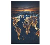 Puzzles pour Carte du Monde Puzzles pour AdultesPuzzles en Bois De 1000 Pièces pour Adultes Cadeaux Jeu Stimulant