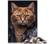 Puzzles pour Chat tigré Cool et Puzzle 1000 pièces pour Adultes Le Puzzle en Bois est idéal comme Cadeau pour Toute la Famille et ce （50x75 cm）