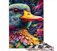 Puzzles pour Enfants 1000 pièces Puzzles pour Adultes Canard psychédélique Carton recyclé pour Adultes et Enfants à partir de 12 Ans Puzzle Difficile et défi (26x38 cm)
