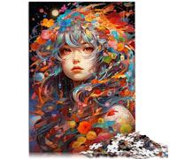 Puzzles pour Fille d'anime Fantastique psychédélique colorée Puzzle de 1000 pièces pour Adultes Puzzles en Bois Puzzle Jeu Pratique - Décoration familiale （50x75 cm）