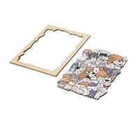 Puzzles pour, Jeu sur Le Thème du Chat, Matériau en Bois, JeuDe Planches De Puzzle, Activité De Puzzle Créative, Format De Jeu Engageant, pour Les Vacances, Le Week-End, La Famille