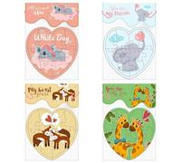 Puzzles pour la Saint-Valentin,Puzzles d'animaux de dessins animés, Jouets éducatifs en forme de cœur, Jouets casse-tête, puzzle de cartes de vœux pour la journée des, la saint-valentin, le rassemble