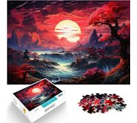 Puzzles pour Paysage de Coucher de Soleil Japonais - Puzzle pour Adultes - 1000 Jouets - Puzzle en Bois - Anti-Stress - Défi Difficile (50 x 75 cm)