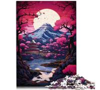 Puzzles pour Peinture de Montagne et d'arbres de Style Asiatique pour adultesPuzzles de 500 pièces Puzzle en Bois Puzzles pour activités familiales (38x52 cm)