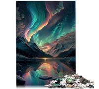 Puzzles pour Puzzle Aurores boréales colorées 1000 pièces Puzzles pour Adultes Puzzles en Bois Puzzle de décoration de la Maison (50x75 cm)