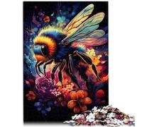 Puzzles pour Puzzle coloré psychédélique Galaxie Abeille 1000 pièces Jeu de Puzzle en Bois Puzzle éducatif Anti-Stress Jouet Puzzle (50 x 75 cm)
