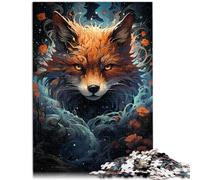 Puzzles pour Renard psychédélique coloré Puzzle 1000 pièces pour Adultes Puzzles en Bois pour Jeu de Puzzle Stimulant et Jeu en Famille (50 x 75 cm)