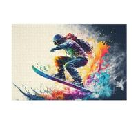 Puzzles pour Snowboard Puzzles pour AdultesPuzzles en Bois De 1000 Pièces pour Adultes Cadeaux Jeu Stimulant (75×50cm)