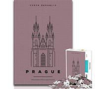 Puzzles Prague République Tchèque pour Adolescents 2000 pièces, Aide Le Cerveau à exercer des Jouets addictifs pour cultiver la Patience Convient aux Couples 70x100cm