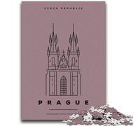 Puzzles Prague République Tchèque pour Adultes et Adolescents, Anti-Stress, Difficile à réaliser, pour la décoration de la Maison, pour 14+ 1000 pièces (26x38cm)