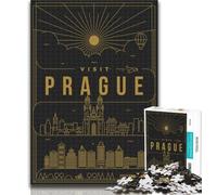 Puzzles Prague République Tchèque Puzzles pour Adolescents 1000 pièces, décoration Murale Cadeaux d'anniversaire et de Noël Uniques Convient pour Et 14 26x38cm