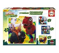 Puzzles progréssifs - EDUCA - Dino Spidey - 12+16+20+25 pièces