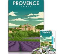 Puzzles Provence France Sunny Art pour Adultes 1000 pièces, Jeu Stimulant, Chaque pièce est Unique - Jeu Familial Stimulant 50x75cm