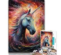 Puzzles psychédéliques à Motifs de Chevaux colorés pour Adultes et Adolescents, pour Tuer Le Temps en Vacances avec des pièces de Formes aléatoires entièrement emboîtables (50x75cm)