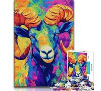 Puzzles psychédéliques Argali 1000 pièces pour Adolescents, Assemblage de Motifs Amusant à la Maison, Cadeau d'anniversaire, Cadeaux de Voyage 75x50cm