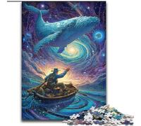 Puzzles psychédéliques Baleines pour Adolescents 1000 pièces, adaptés aux Personnes de 14 Ans et Plus Idées Cadeaux de décoration intérieure 50x75cm