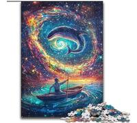 Puzzles psychédéliques Baleines pour Adolescents 1000 pièces, Jouets de Divertissement Familial, idéal comme Cadeau pour Toute la Famille 50x75cm