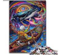 Puzzles psychédéliques Baleines pour Adolescents 1000 pièces, Jouets de Divertissement Familial, idéal comme Cadeau pour Toute la Famille 50x75cm