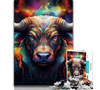 Puzzles psychédéliques Buffalo pour Adolescents, 1 000 pièces, Jeu éducatif, Jouet de défi, décoration Murale, Cadeaux d'anniversaire et de Noël Uniques, 38x26cm