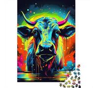 Puzzles psychédéliques Buffalo pour Puzzles en Bois, Excellent Cadeau pour Adultes, Cadeaux de Vacances, 1000 pièces (75 x 50 cm)