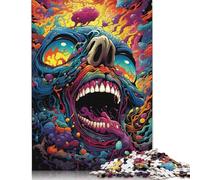 Puzzles psychédéliques colorés de 500 pièces pour Adultes, Puzzles en Bois, Exercice cérébral, Jeu de Divertissement, Cadeaux pour Adolescents, activité familiale, 500 pièces (52 x 38 cm)