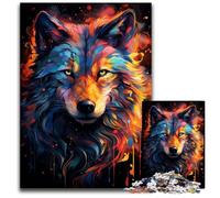 Puzzles psychédéliques colorés de Space Wolf pour Adultes 1000 pièces Puzzles impossibles pour Adultes Parfait pour s'amuser en Famille Pendant Les Vacances 1000 pièces (75x50cm)