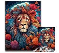Puzzles psychédéliques colorés Lion pour Adultes Puzzles de 1000 pièces pour Adultes Jeu Familial interactif Décoration dintérieur DIY Défi cérébral Cadeau 1000 pièces (38 x 26 cm)
