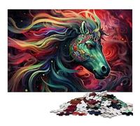 Puzzles psychédéliques colorés pour Adultes, 1 000 pièces en Bois, Puzzles en Bois pour Adolescents, Jeux en Famille Amusants, 50x75cm / 19,68x29,52 Pouces