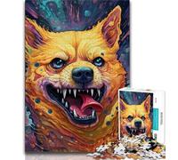 Puzzles psychédéliques Corgi pour Adolescents, Aidez Le Cerveau à exercer des Jouets addictifs pour cultiver la Patience, adaptés aux Couples (75x50cm)