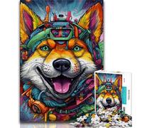 Puzzles psychédéliques Corgi pour Adolescents, Aidez Le Cerveau à exercer des Jouets addictifs pour cultiver la Patience Une œuvre d'art 50x75cm