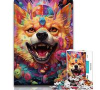 Puzzles psychédéliques Corgi pour Adultes 1000, Aidez Le Cerveau à exercer des Jouets addictifs pour cultiver la Patience Une œuvre d'art 38x26cm